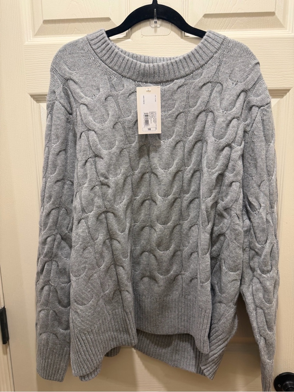 A New Day Women's Gray Crewneck Cashfeel Pullover Sweater 1XL NWT